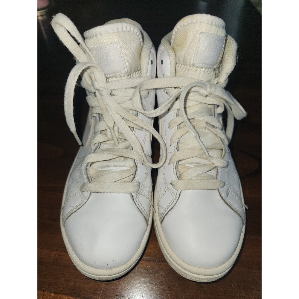 Nike Court Royale 2 Mid Triple White - Women's 6.5 White Leather shoes - Picture 9 of 13